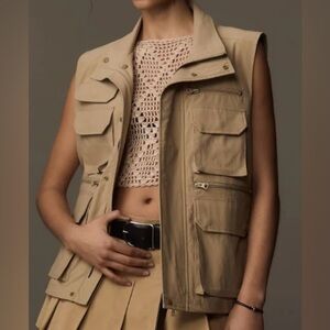 Anthropologie Beige Utility Vest in size XS Great condition!
